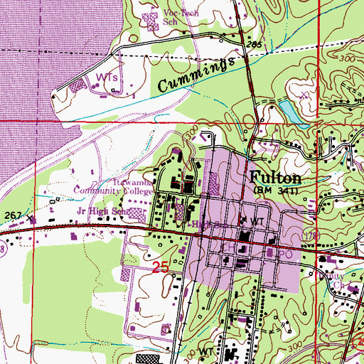 Topographic Map of Itawamba Junior College, MS
