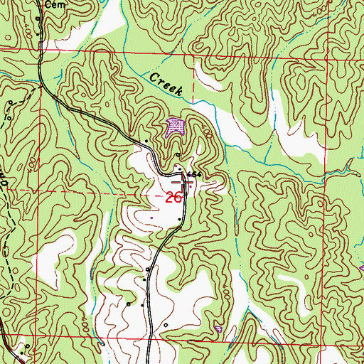 Topographic Map of Lunch (historical), MS