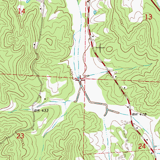 Topographic Map of Mount Pleasant Cemetery, MS