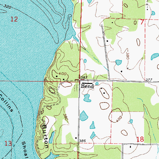 Topographic Map of Bend, AR