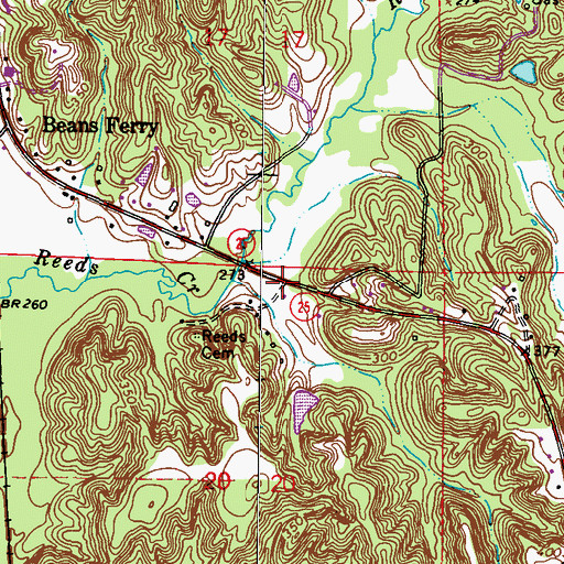Topographic Map of Reedsville (historical), MS