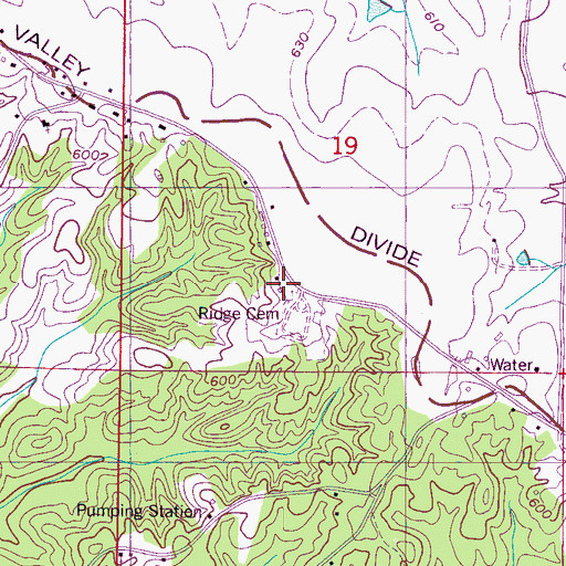 Topographic Map of Ridge School (historical), MS