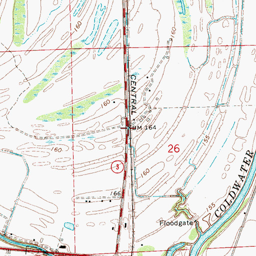 Topographic Map of Green River (historical), MS