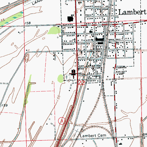 Topographic Map of Southside School, MS