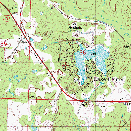 Topographic Map of Boatwright Cemetery, MS