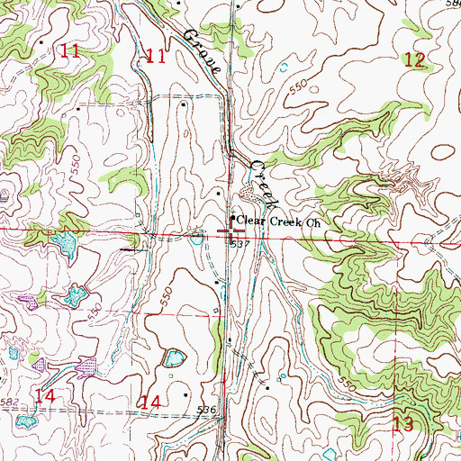 Topographic Map of Clear Creek Cemetery, MS