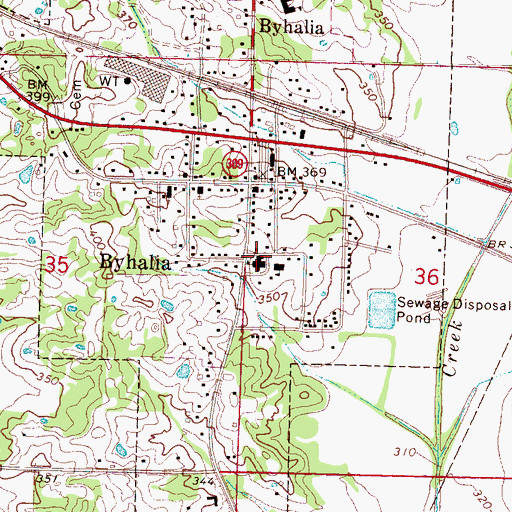 Topographic Map of Henry School, MS