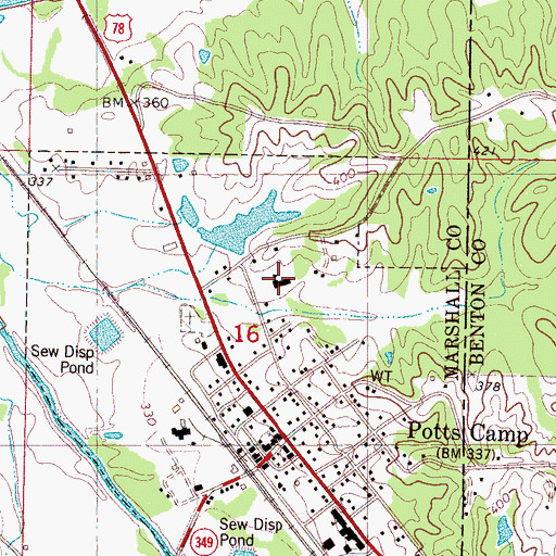 Topographic Map of Mary Reid School, MS