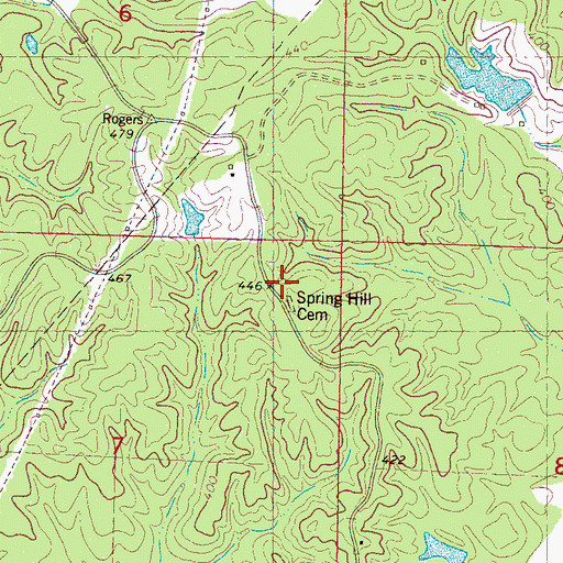 Topographic Map of Spring Creek Presbyterian Church (historical), MS