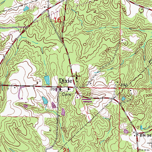Topographic Map of Central Forrest Attendance Center, MS