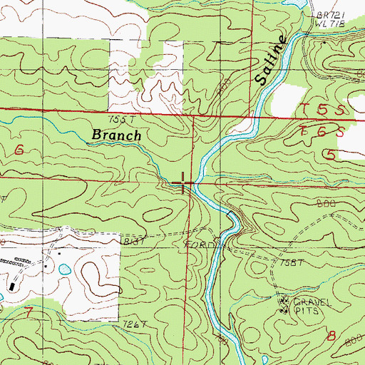 Topographic Map of Bethel Branch, AR