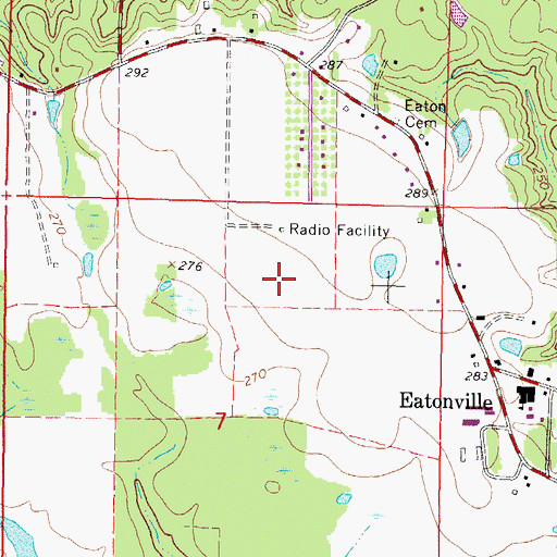 Topographic Map of Eatonville Flat, MS