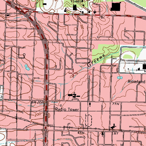 Topographic Map of Grace Christian Elementary School, MS