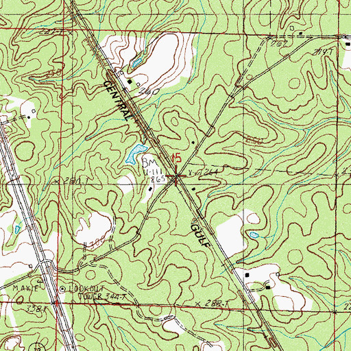 Topographic Map of Inez (historical), MS