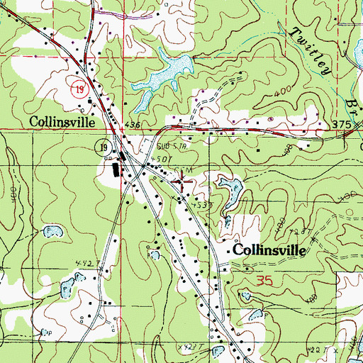 Topographic Map of Collinsville United Methodist Church, MS