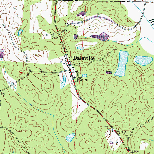 Topographic Map of Daleville Methodist Church, MS