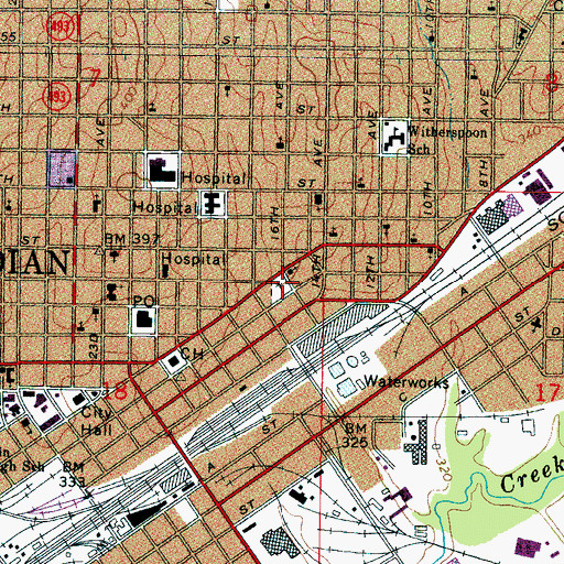 Topographic Map of McLemore Cemetery, MS