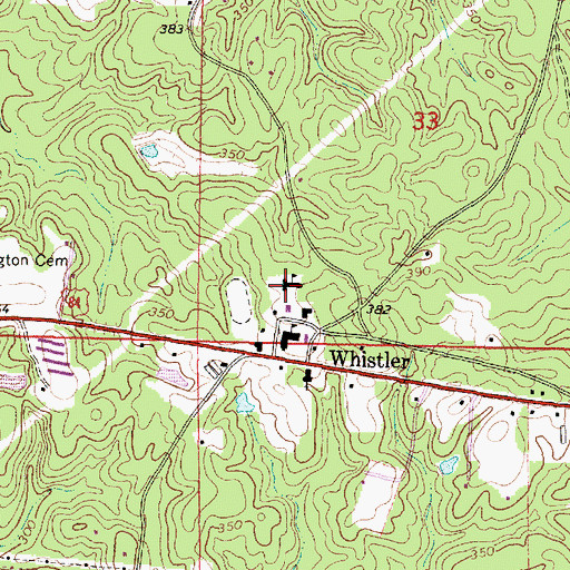 Topographic Map of Beat Four Elementary School, MS