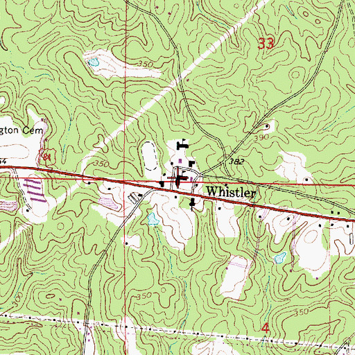 Topographic Map of Beat Four High School, MS