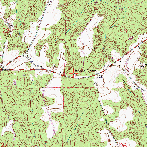 Topographic Map of Fedora (historical), MS