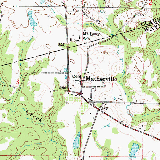 Topographic Map of Geneva Presbyterian Church, MS