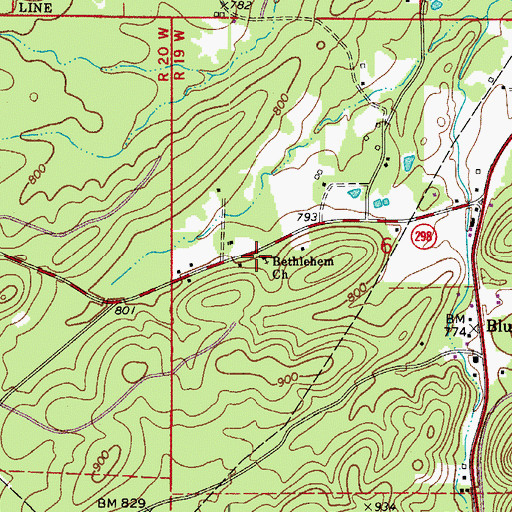 Topographic Map of Bethlehem Church, AR