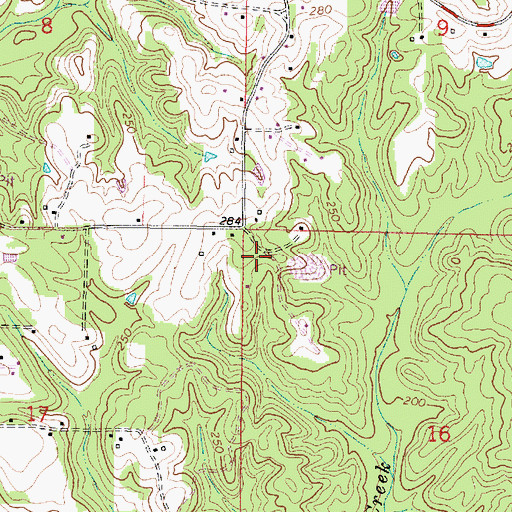 Topographic Map of Winchester Oil Field, MS