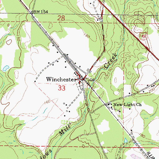 Topographic Map of Winchester United Methodist Church, MS