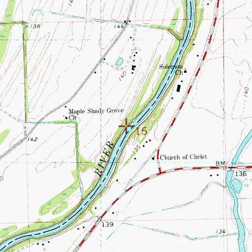 Topographic Map of Baileys Landing (historical), MS