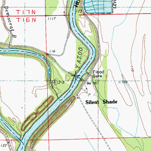 Topographic Map of Markhams Ferry (historical), MS