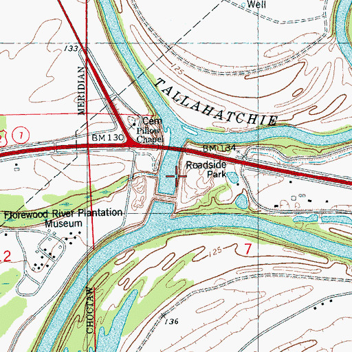 Topographic Map of Fort Pemberton Landing (historical), MS