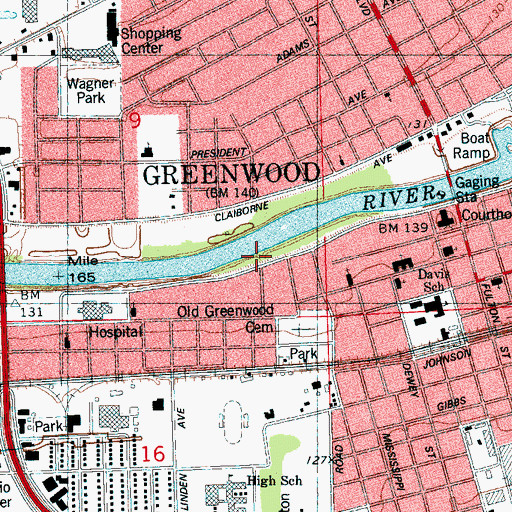 Topographic Map of Henrys Landing (historical), MS