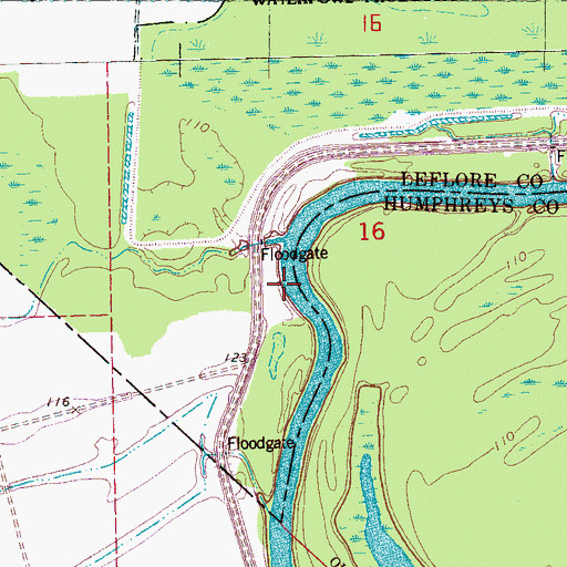Topographic Map of Jims Island Landing (historical), MS
