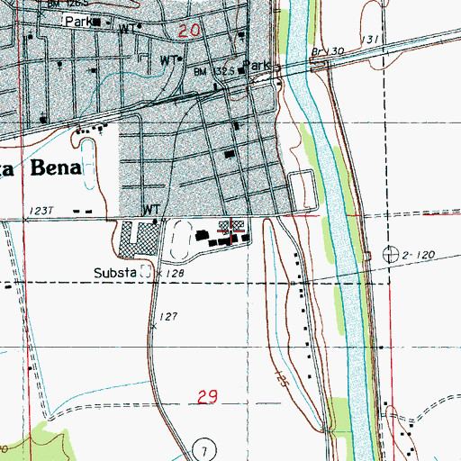 Topographic Map of Leflore County High School, MS