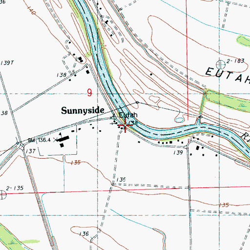 Topographic Map of Marsh Prairie Landing (historical), MS