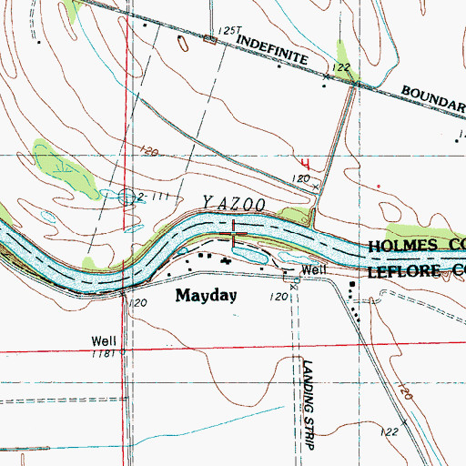 Topographic Map of Mayday Landing (historical), MS