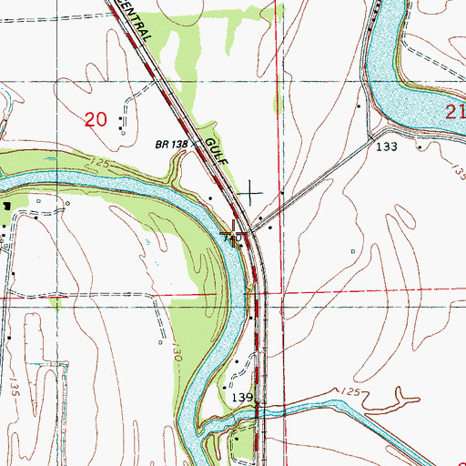 Topographic Map of Money Landing (historical), MS
