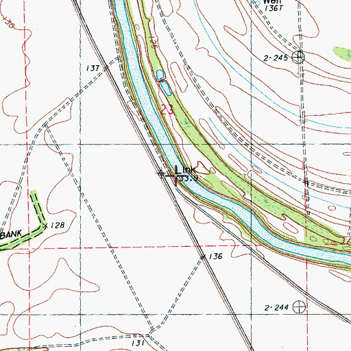 Topographic Map of Parishs Landing (historical), MS