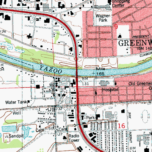 Topographic Map of Phoenix Mills Landing (historical), MS