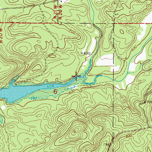 Topographic Map of Big Blakely Creek, AR
