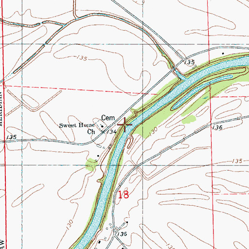 Topographic Map of Portwood Landing (historical), MS