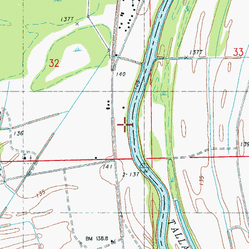 Topographic Map of Red Cross Landing (historical), MS