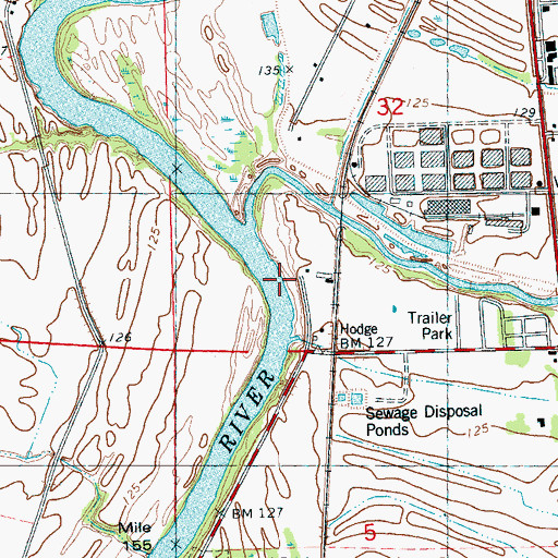 Topographic Map of Rising Sun Landing (historical), MS