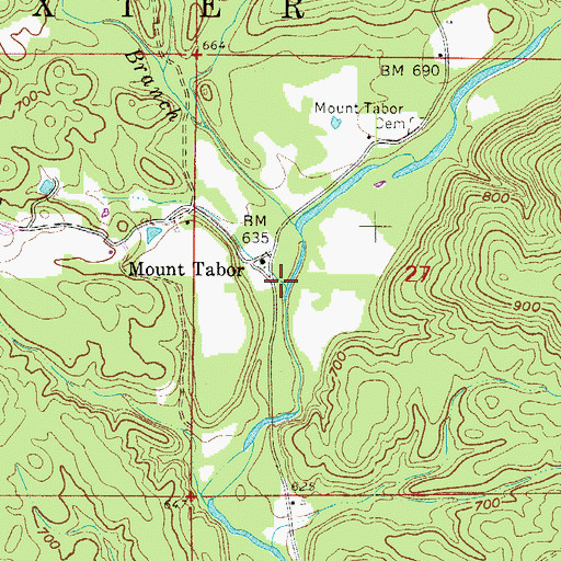 Topographic Map of Big Branch, AR