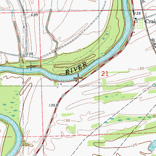 Topographic Map of Saint Joseph Landing (historical), MS