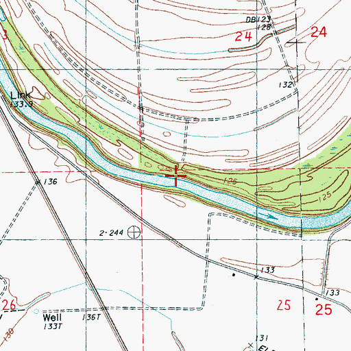 Topographic Map of Sally Mound Landing (historical), MS