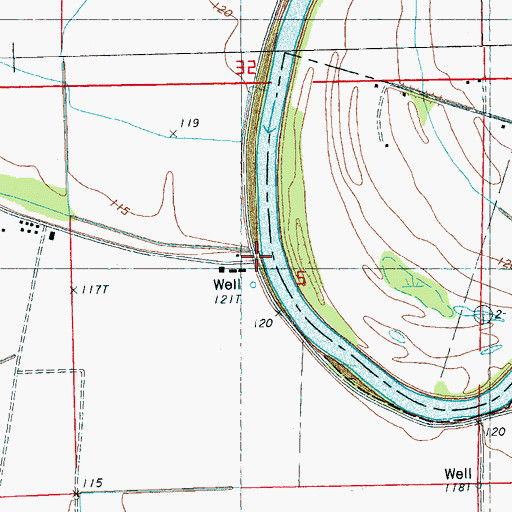 Topographic Map of Sheppard Landing (historical), MS