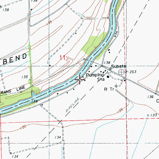 Topographic Map of Sunny Side Landing (historical), MS