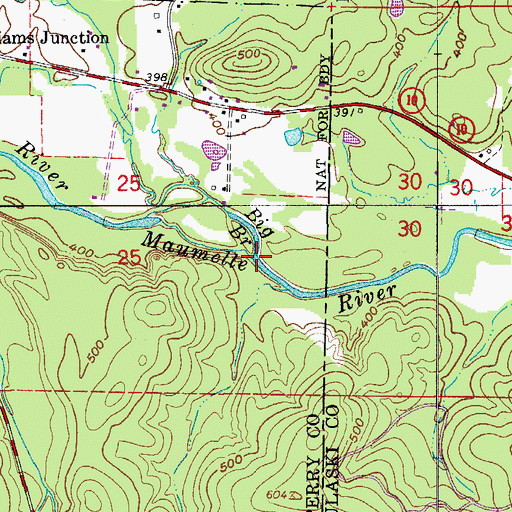 Topographic Map of Big Branch, AR