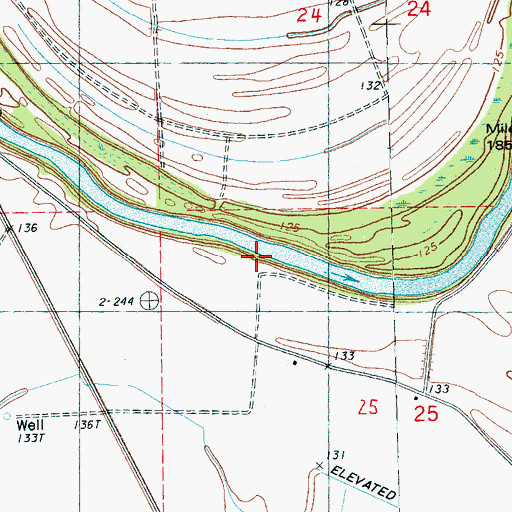 Topographic Map of Terrys Landing (historical), MS